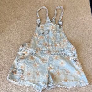 Floral Denim Overalls